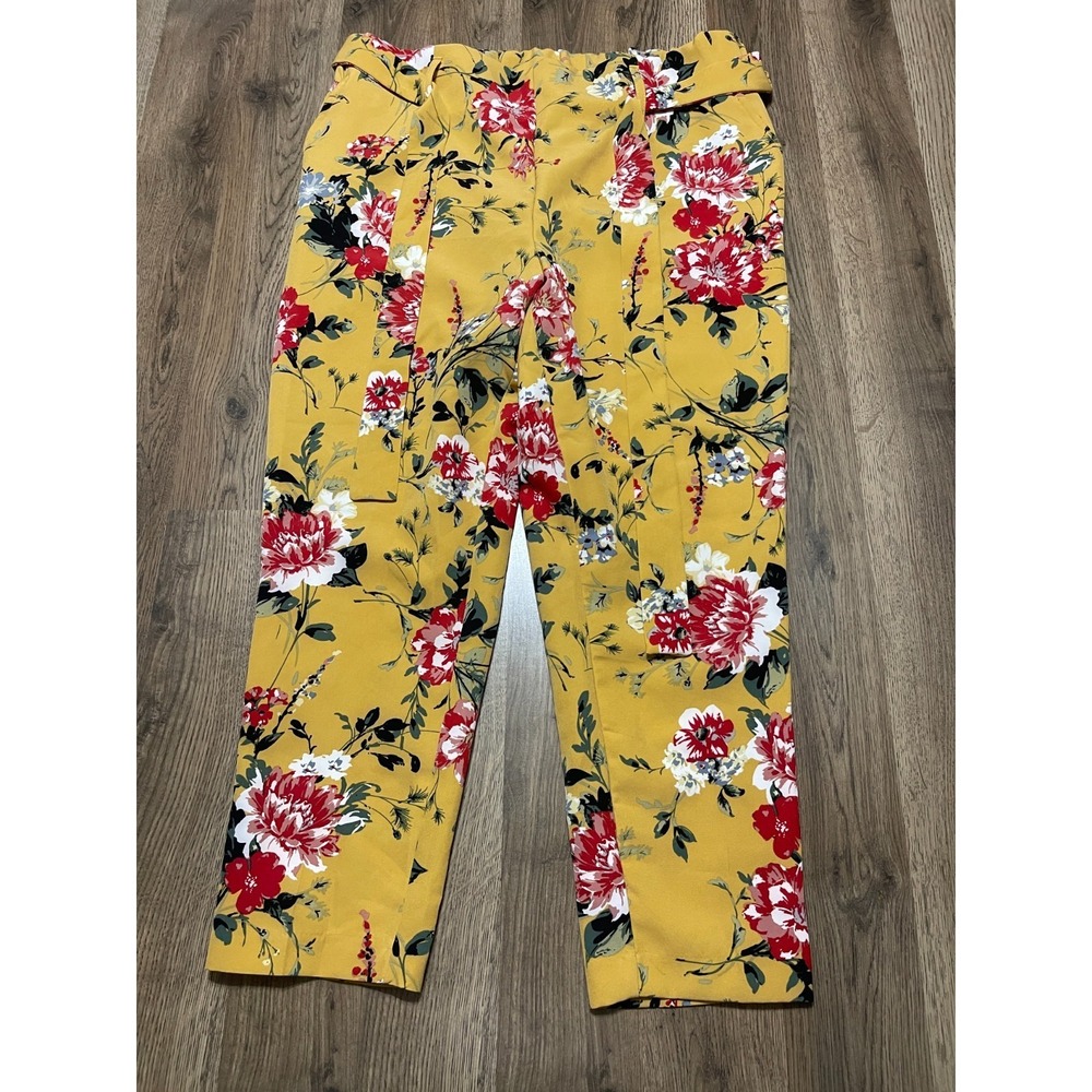 Jules & Leopold Pants, Women's Size Medium, Yellow Red Green White, Floral